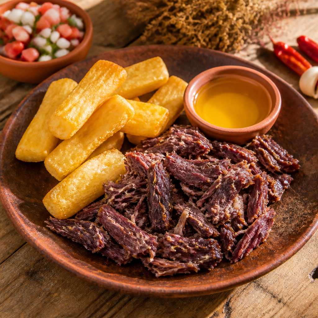 Carne de Sol com Macaxeira Frita